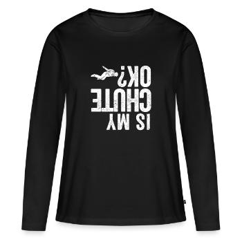 Drôle de saut en parachute de base jumpers Parachute Jump est - T-shirt manches longues Premium bio Femme - noir - Devant - Julia (174cm)