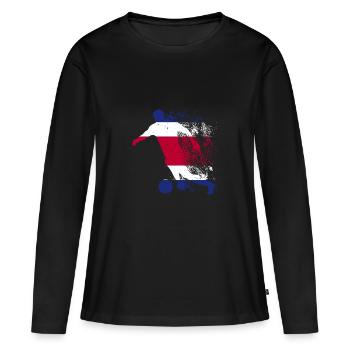 Équipe nationale du Costa Rica - T-shirt manches longues Premium bio Femme - noir - Devant - Julia (174cm)