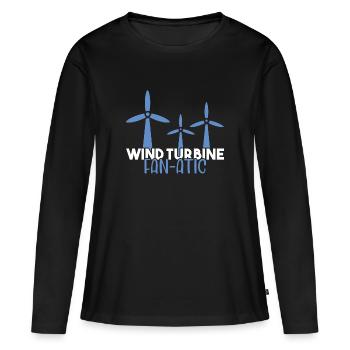 Technicien d’éolienne énergie éolienne de parc éolien - T-shirt manches longues Premium bio Femme - noir - Devant - Julia (174cm)