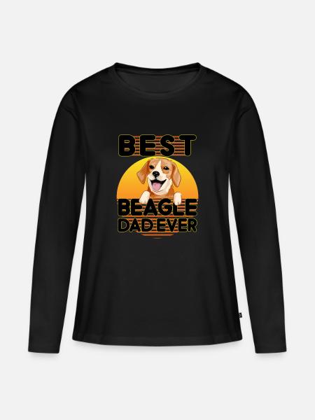 Best Beagle Dad Ever Funny Beagle Lover Dog Dad - Frauen Premium Bio Langarmshirt - Schwarz