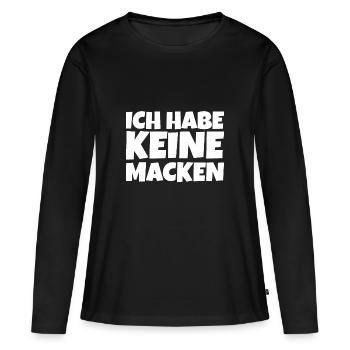 Ich habe keine Macken - Frauen Premium Bio Langarmshirt - Schwarz - Vorne - Julia (174cm)