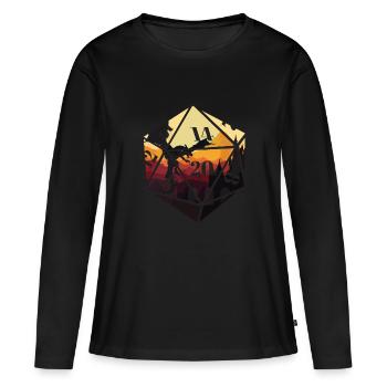RPG RPG jeu de rôle de joueur sur table dragon - T-shirt manches longues Premium bio Femme - noir - Devant - Julia (174cm)