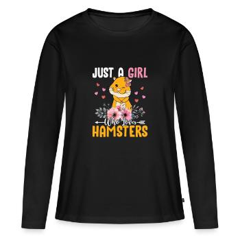 just girls who loves hamster - Women's Premium Organic Long Sleeve Shirt - black - Front - Julia (174cm)