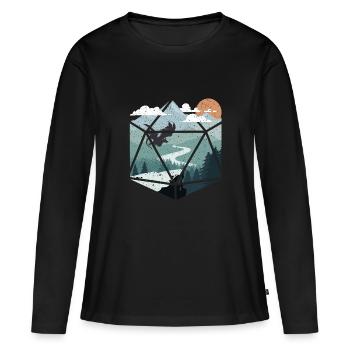 Rpg RPG jeu de rôle sur table dés dragon château - T-shirt manches longues Premium bio Femme - noir - Devant - Julia (174cm)