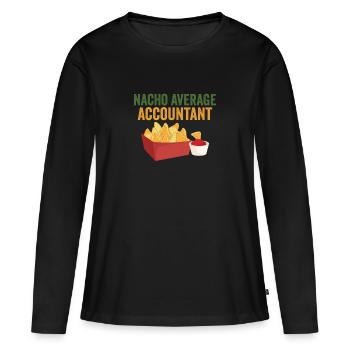 Comptabilité Humour Fun Hilarious Finance Comptabilité - T-shirt manches longues Premium bio Femme - noir - Devant - Julia (174cm)