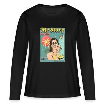 Comic Book - Women's Premium Organic Long Sleeve Shirt - black - Front - Julia (174cm)