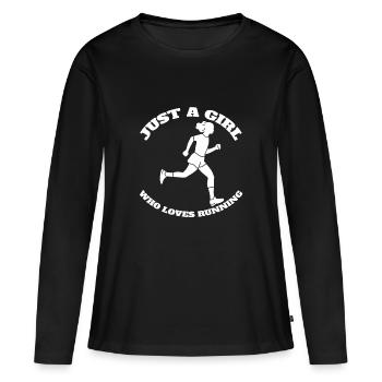 Jogger Cardio Training fit jogging running - T-shirt manches longues Premium bio Femme - noir - Devant - Julia (174cm)