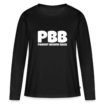 Parent derrière le dos - T-shirt manches longues Premium bio Femme - noir - Devant - Julia (174cm)