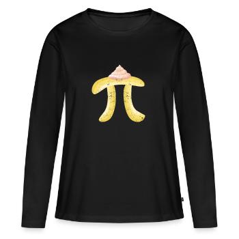 Funny Banana Cream Cake Pi Tag Math Nerd Geek - Women's Premium Organic Long Sleeve Shirt - black - Front - Julia (174cm)