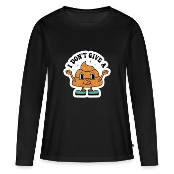 Je ne donne pas un s**t sarcastique caca design - T-shirt manches longues Premium bio Femme - noir - Devant - Julia (174cm)
