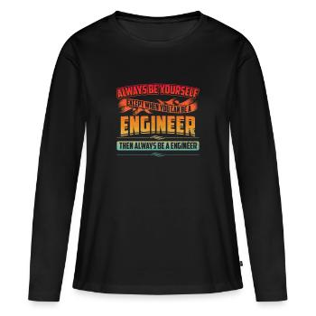 Immer Ingenieur sein, immer Architekt selbst sein - Frauen Premium Bio Langarmshirt - Schwarz - Vorne - Julia (174cm)