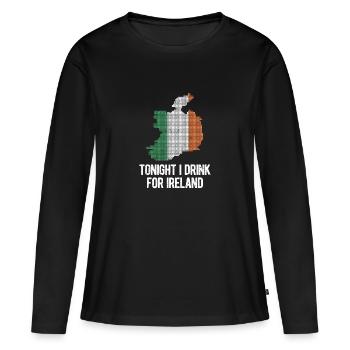 Heute Abend trinke ich für Irland St. Patrick's - Frauen Premium Bio Langarmshirt - Schwarz - Vorne - Julia (174cm)
