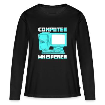 Codage du logiciel Computer Whisperer - T-shirt manches longues Premium bio Femme - noir - Devant - Julia (174cm)