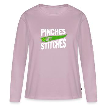 St Patrick’s Day Clover Lucky Irish Pinches Get - T-shirt manches longues Premium bio Femme - rose poudré - Devant - Julia (174cm)