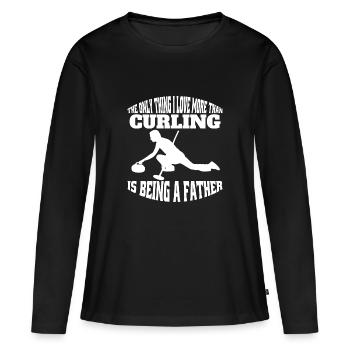 Curling Stone Cadeau Curl Curler Curling Stone - T-shirt manches longues Premium bio Femme - noir - Devant - Julia (174cm)