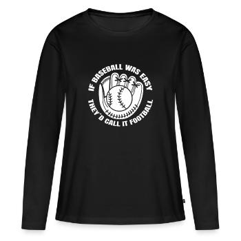 Cadeau de baseball Jeu de baseball Amateurs de baseball - T-shirt manches longues Premium bio Femme - noir - Devant - Julia (174cm)