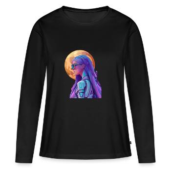 Chasseur spatial 3 - T-shirt manches longues Premium bio Femme - noir - Devant - Julia (174cm)