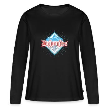 Dolomites Tyrol du Sud Skieur Rétro Vintage - T-shirt manches longues Premium bio Femme - noir - Devant - Julia (174cm)