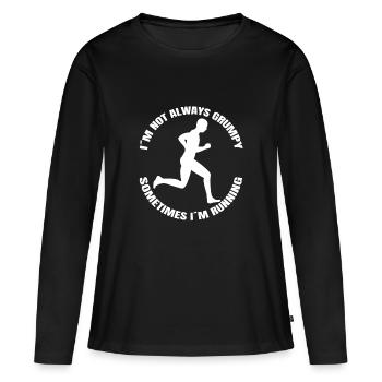 Jogger cardio running training fit jogging - T-shirt manches longues Premium bio Femme - noir - Devant - Julia (174cm)