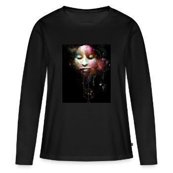 le visage - T-shirt manches longues Premium bio Femme - noir - Devant - Julia (174cm)
