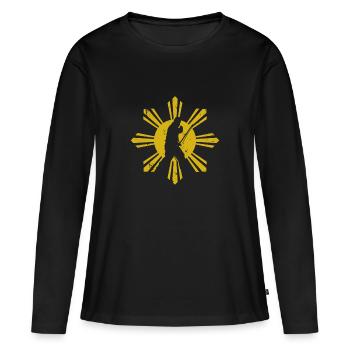 Eskrima Kali Arnis Philippinische Kampfkünste - Frauen Premium Bio Langarmshirt - Schwarz - Vorne - Julia (174cm)