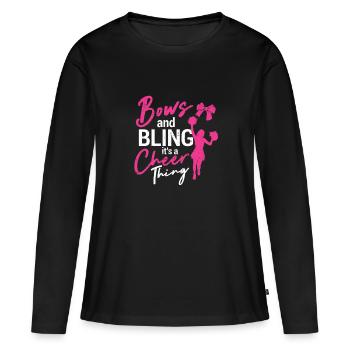 Les arcs et le bling soient une chose drôle d’encouragement - T-shirt manches longues Premium bio Femme - noir - Devant - Julia (174cm)