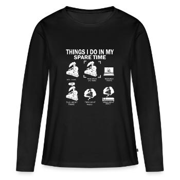 Trainspotter Dinge, die ich tue Trainspotting Train Lover - Frauen Premium Bio Langarmshirt - Schwarz - Vorne - Julia (174cm)