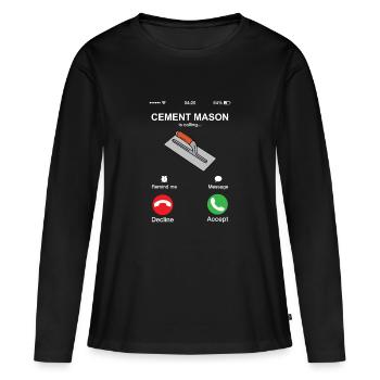 Zementmaurer nennt lustigen Bauarbeiter - Frauen Premium Bio Langarmshirt - Schwarz - Vorne - Julia (174cm)