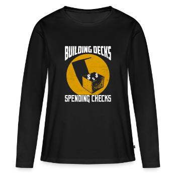 Construire des ponts chèques de dépenses Drôle TCG Trading C - T-shirt manches longues Premium bio Femme - noir - Devant - Julia (174cm)