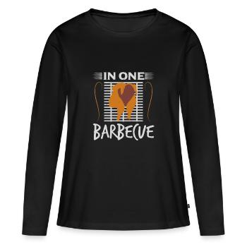 DANS UN BARBECUE - T-shirt manches longues Premium bio Femme - noir - Devant - Julia (174cm)