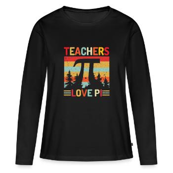 LES ENSEIGNANTS ADORENT L’IP - T-shirt manches longues Premium bio Femme - noir - Devant - Julia (174cm)