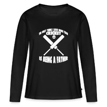 Cricket Papa Cricket Équipe de cricket Équipe de cricket - T-shirt manches longues Premium bio Femme - noir - Devant - Julia (174cm)