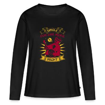 CÉLIBATAIRE POUR UNE NUIT DE PLUS - T-shirt manches longues Premium bio Femme - noir - Devant - Julia (174cm)
