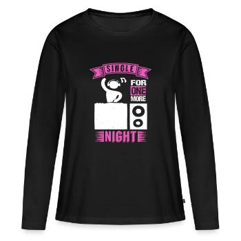SINGLE POUR UNE NUIT DE PLUS 2 - T-shirt manches longues Premium bio Femme - noir - Devant - Julia (174cm)