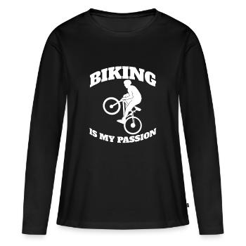 Cyclists Bicycles Cyclists Cyclists Cycling - Women's Premium Organic Long Sleeve Shirt - black - Front - Julia (174cm)