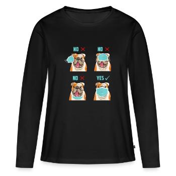Taureau anglais - T-shirt manches longues Premium bio Femme - noir - Devant - Julia (174cm)