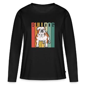 Taureau anglais - T-shirt manches longues Premium bio Femme - noir - Devant - Julia (174cm)
