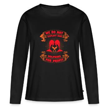NOUS NE FAISONS PAS DE DAUPHINS À BUT LUCRATIF - T-shirt manches longues Premium bio Femme - noir - Devant - Julia (174cm)
