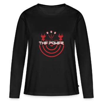 Fléchettes que vous ne pouvez pas débrancher le courant - T-shirt manches longues Premium bio Femme - noir - Devant - Julia (174cm)