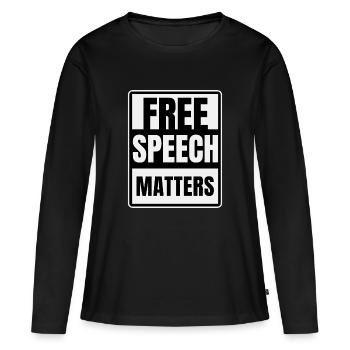 Liberté d’expression signifie - T-shirt manches longues Premium bio Femme - noir - Devant - Julia (174cm)