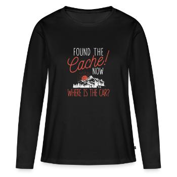 Found the cache, where is the car? Jollier - Women's Premium Organic Long Sleeve Shirt - black - Front - Julia (174cm)