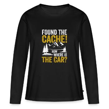 Habe den Cache gefunden, wo ist das Auto? Lustiger - Frauen Premium Bio Langarmshirt - Schwarz - Vorne - Julia (174cm)