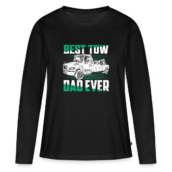Best Tow Dad Ever Trucking Tow Truck Driver - Frauen Premium Bio Langarmshirt - Schwarz - Vorne - Julia (174cm)