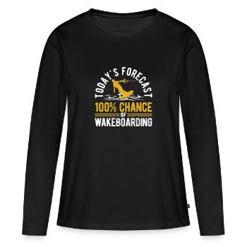 La prédiction du jour : 100% de chance de wakeboard - T-shirt manches longues Premium bio Femme - noir - Devant - Julia (174cm)