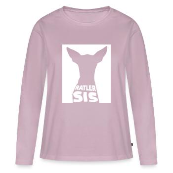 Ratler SIS - T-shirt manches longues Premium bio Femme - rose poudré - Devant - Julia (174cm)
