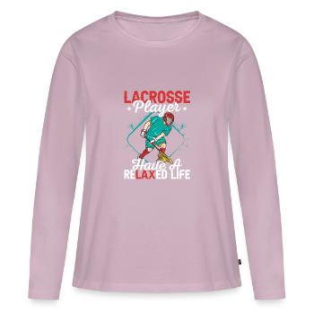 Les joueurs de crosse ont une vie détendue Équipe de style de vie - T-shirt manches longues Premium bio Femme - rose poudré - Devant - Julia (174cm)