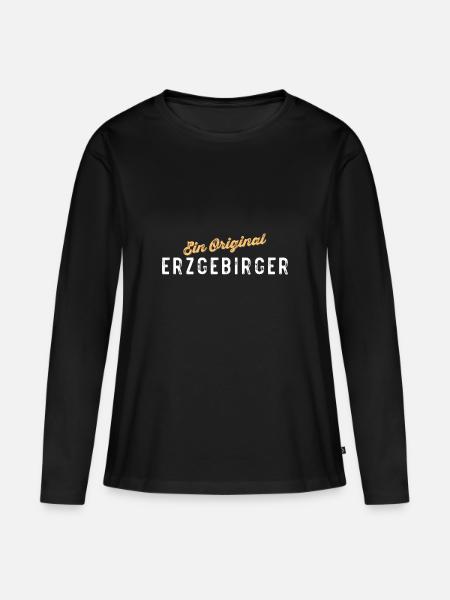 Ein Original Erzgebirger - Frauen Premium Bio Langarmshirt - Schwarz