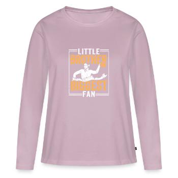 Kleiner Bruder Größter Fan Lustig Wasserball - Frauen Premium Bio Langarmshirt - Altrosa - Vorne - Julia (174cm)