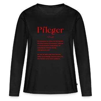 Pfleger Definition - Frauen Premium Bio Langarmshirt - Schwarz - Vorne - Julia (174cm)