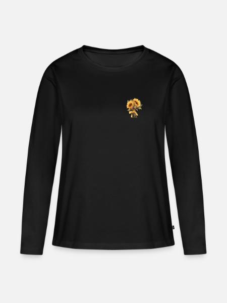 Aufnäher Sonnenblumen Humor Gelb Blumen Sonnenblume - Frauen Premium Bio Langarmshirt - Schwarz